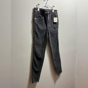 Free People Washed Black High-Rise Skinny Jeans